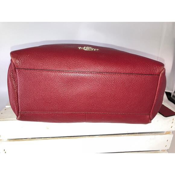 COACH 35775, LARGE RED PEBBLED LEATHER CROSSBODY BAG - Picture 12 of 16